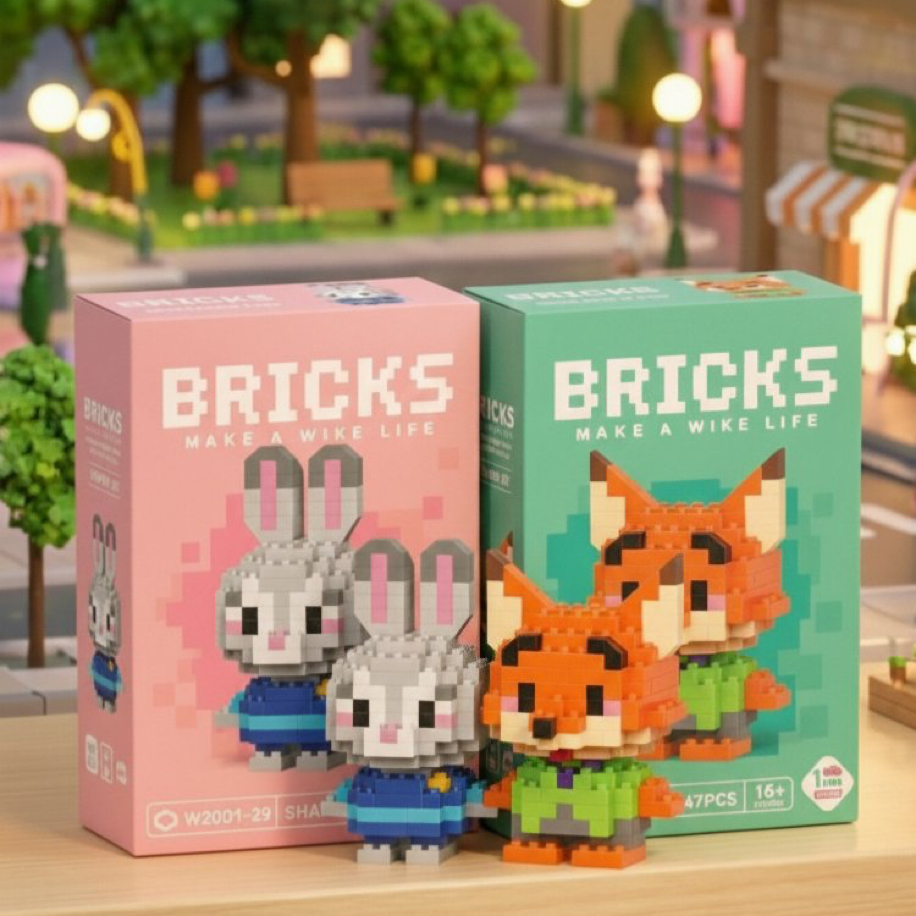 Nick Wilde & Judy Hopps Building Blocks Lego 